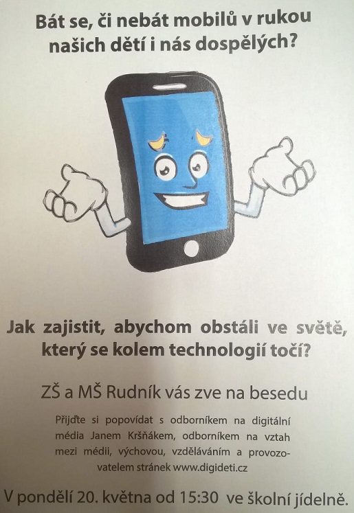 Beseda na téma:“Bát se, či nebát mobilů v rukou našich dětí i nás dospělých?“